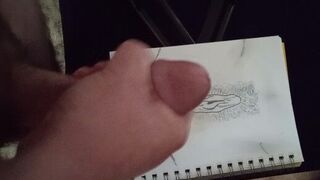 Finished my art with cumshot cream - porn video