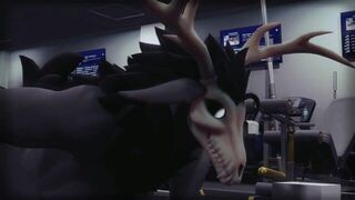 Horny monster girl fucks in the gym - porn video